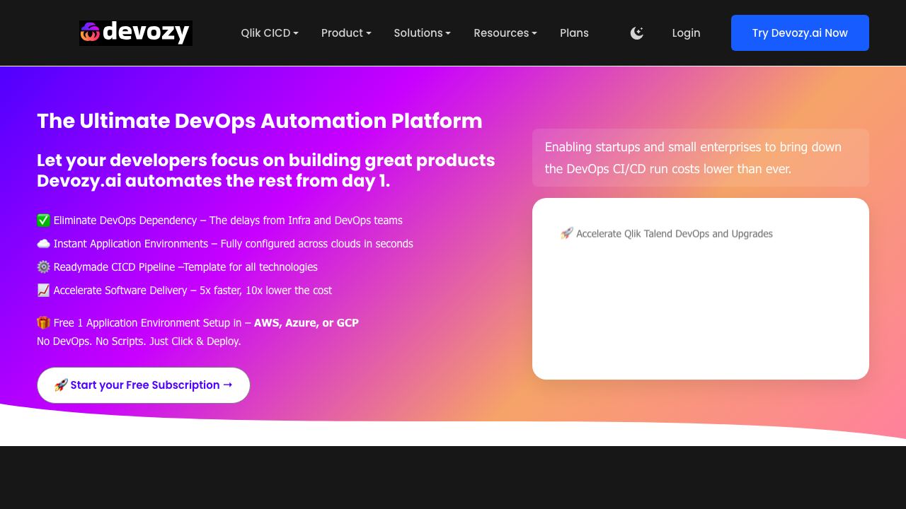 Devozy.ai 网站截图