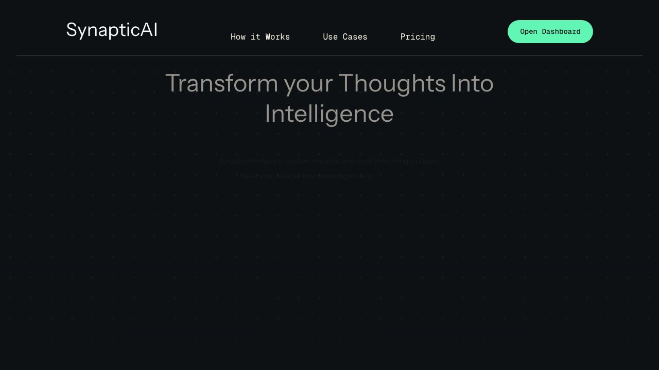 Synaptic AI 网站截图