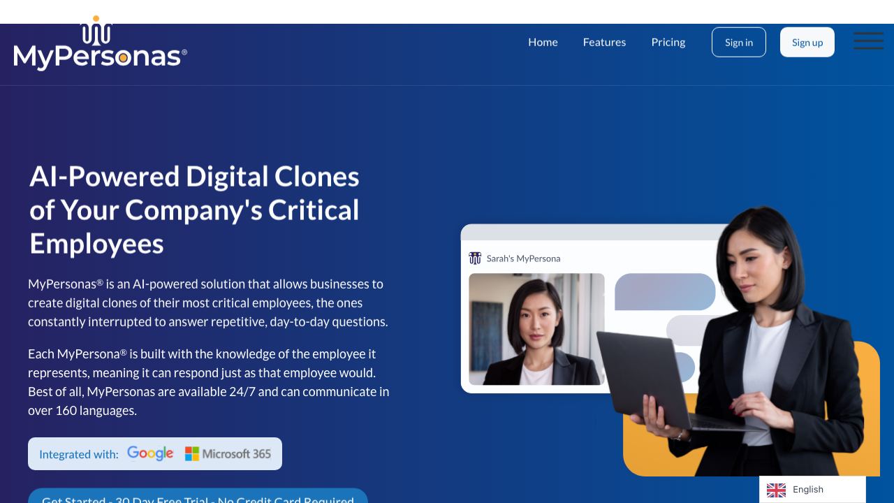MyPersonas website screenshot