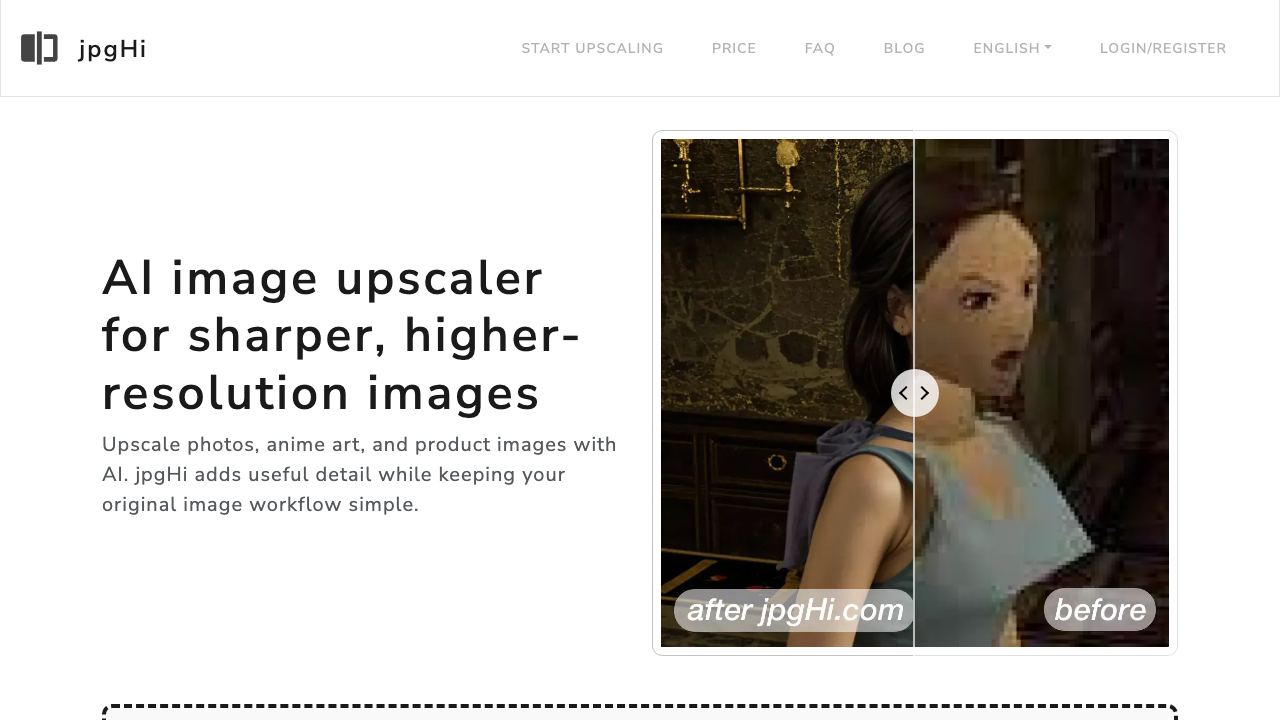 jpgHi.com Magic Image Upscale 网站截图