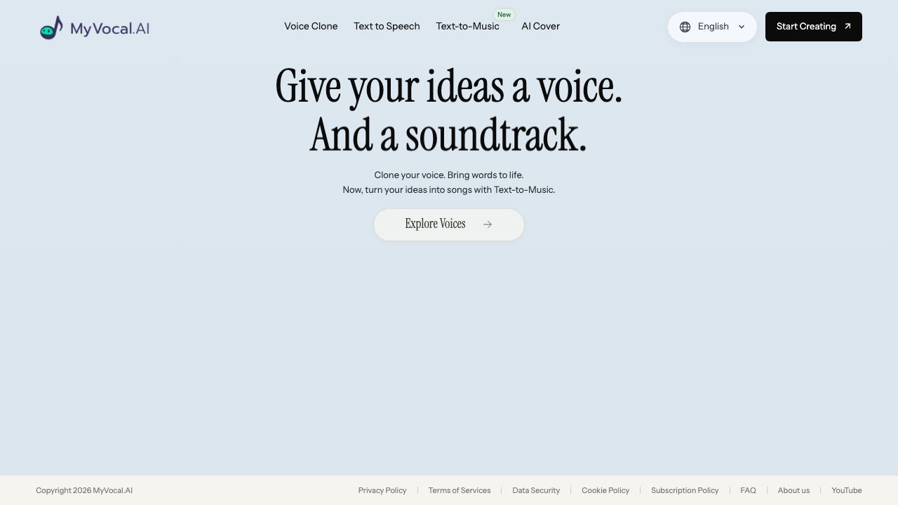 MyVocal.ai website screenshot