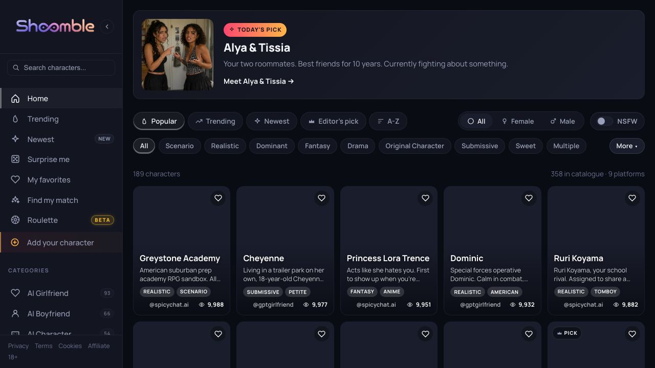 Shoomble website screenshot