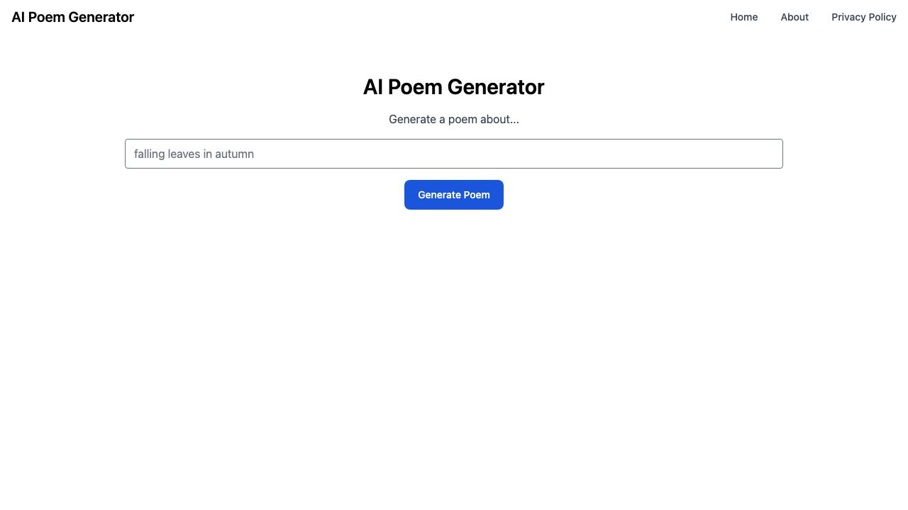 AI Poem Generator 网站截图