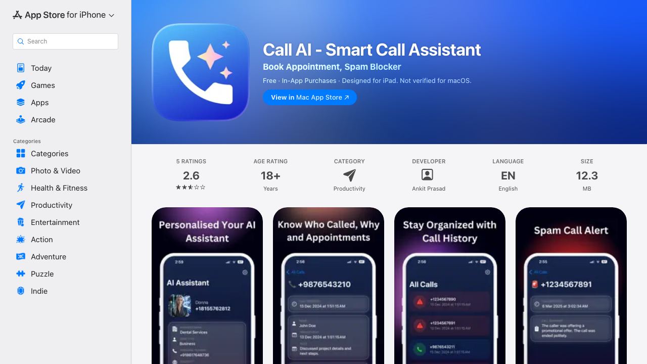 Call AI - Smart Call Assistant 网站截图