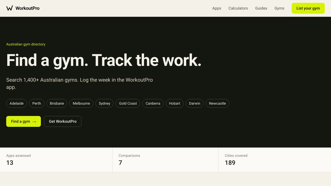 WorkoutPro 网站截图