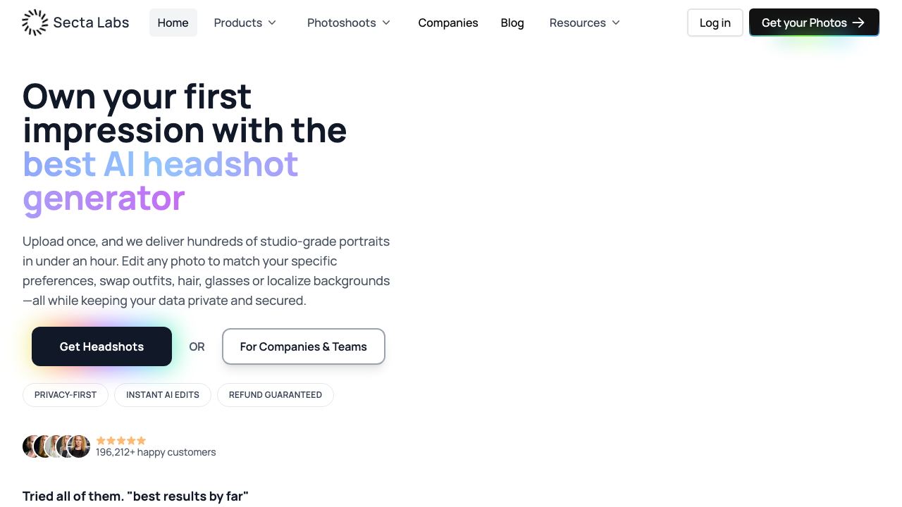 Secta Labs website screenshot