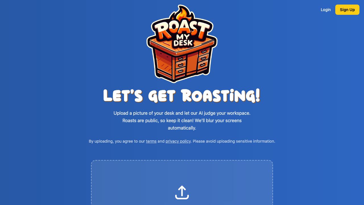 Roast my desk 网站截图