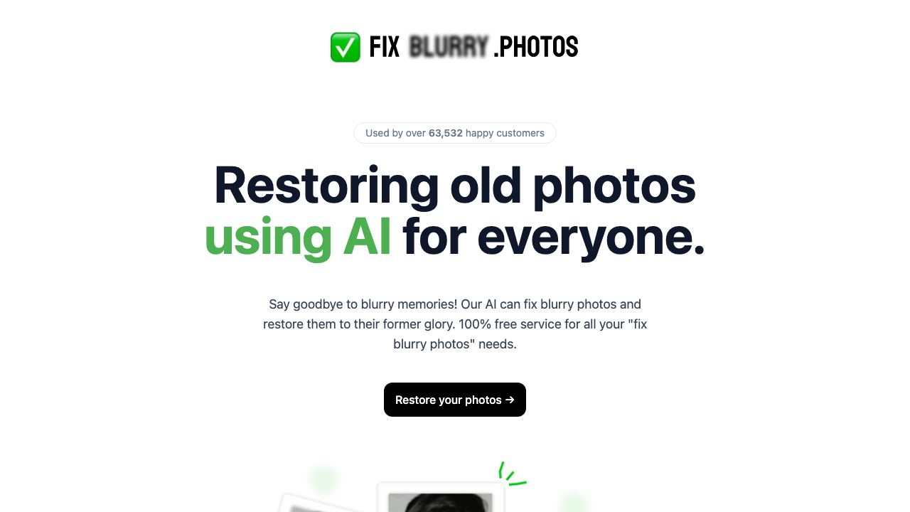 Fix Blurry Photos website screenshot