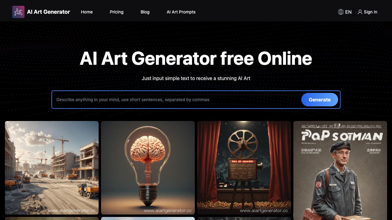 Muse AI Art Generator 网站截图