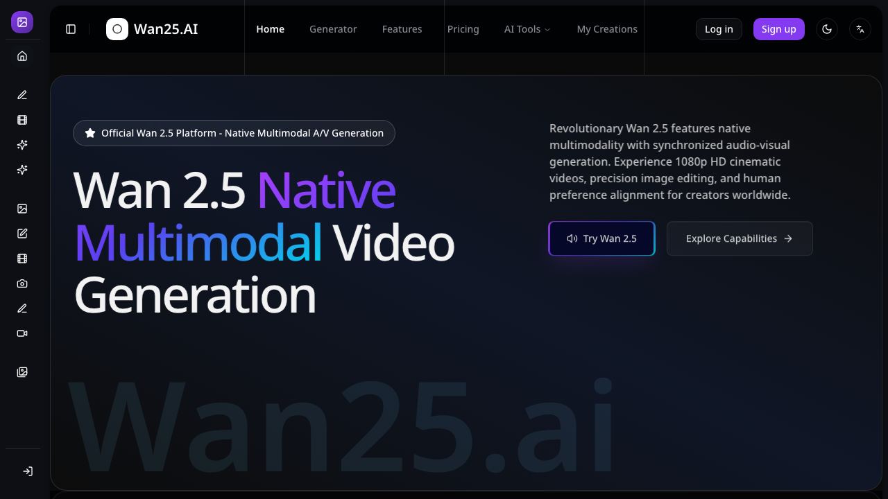 Wan 2.5 网站截图