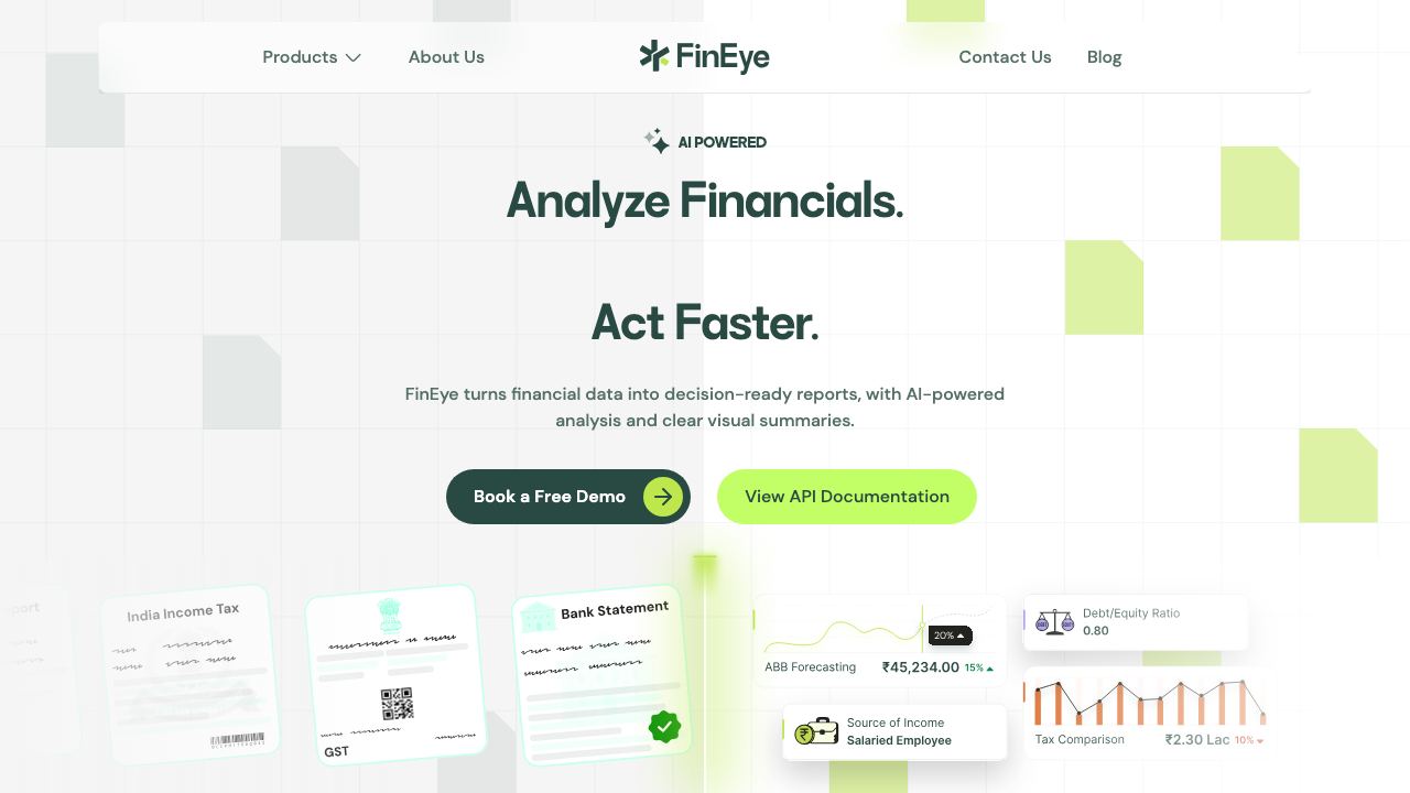 FinEye: Financial Statement Analysis 网站截图