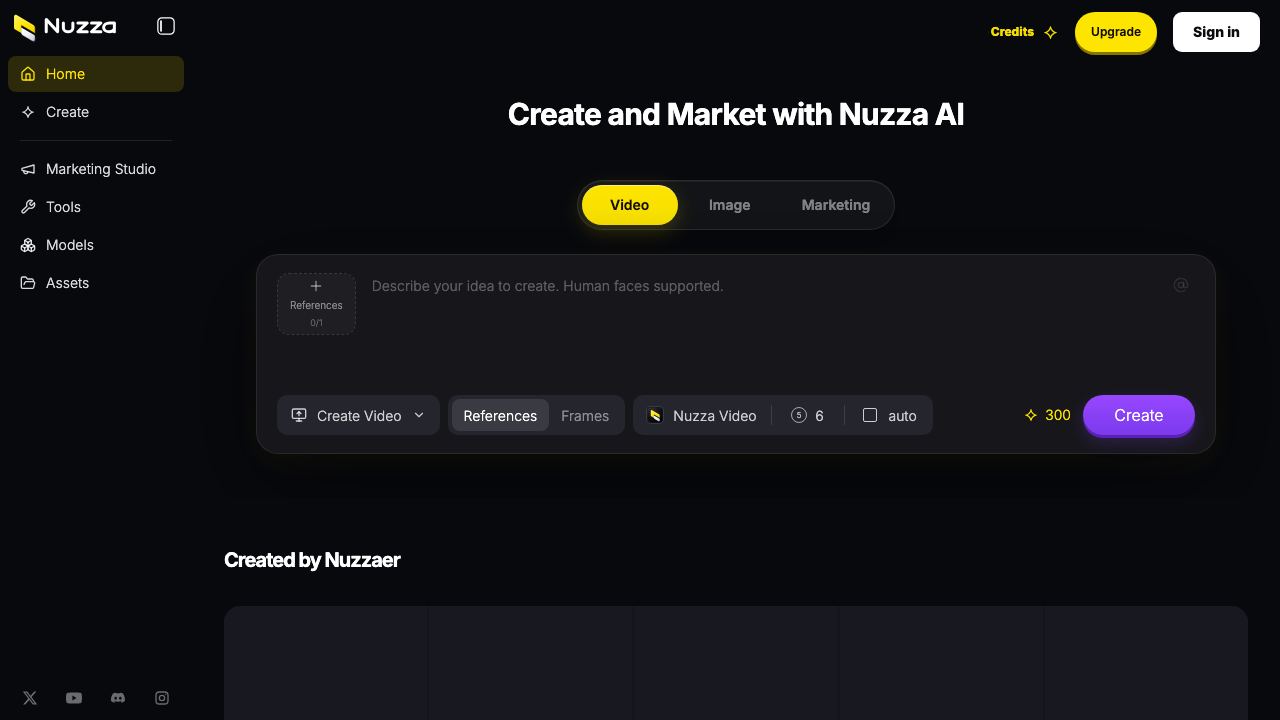Nuzza AI 网站截图
