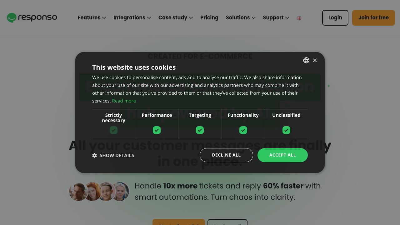 Responso website screenshot