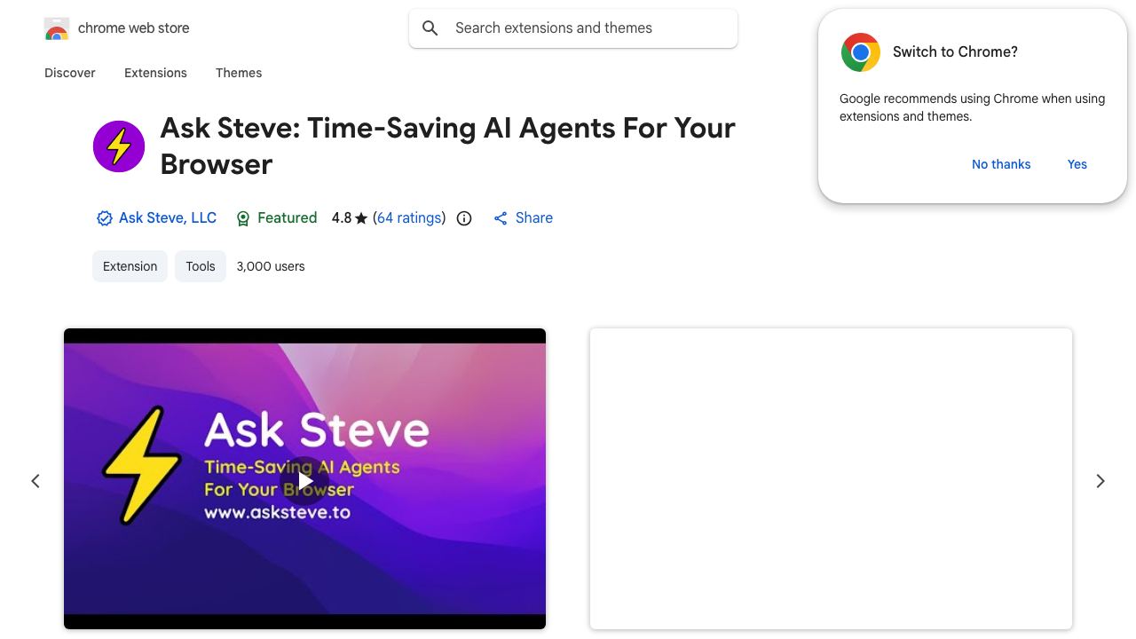 Ask Steve - Do your job better & faster with AI help from ChatGPT & Gemini website screenshot