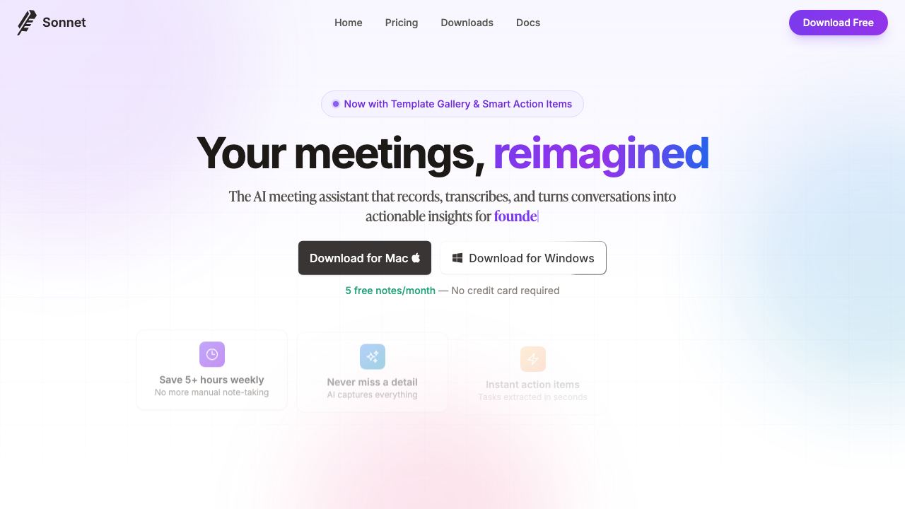 Sonnet website screenshot