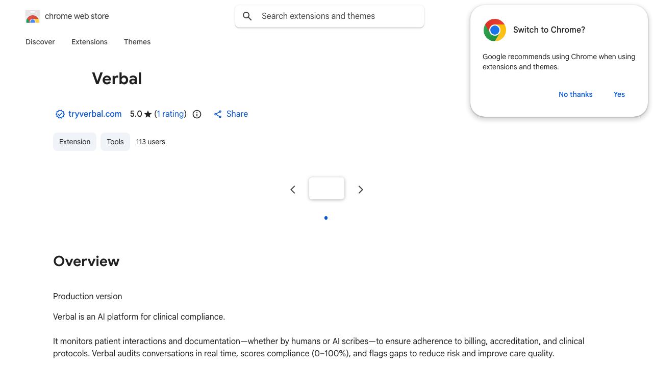 Verbal website screenshot