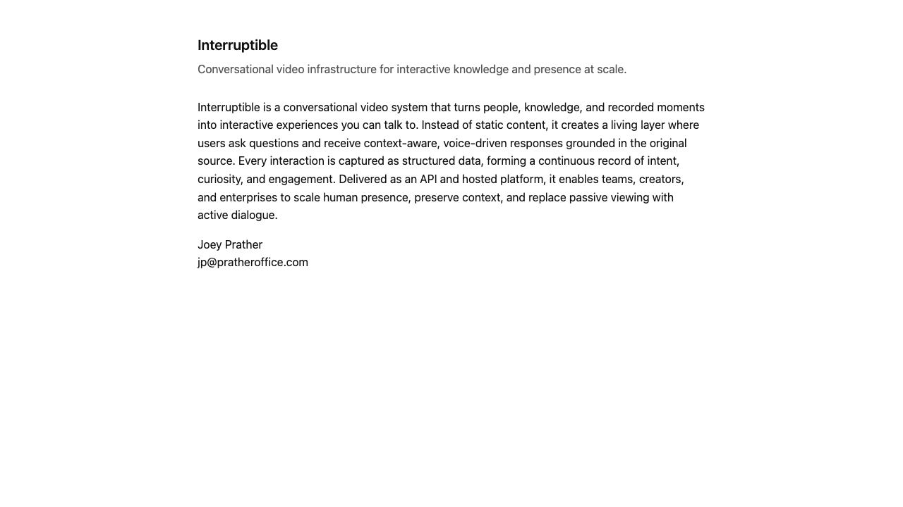 Interruptible 网站截图