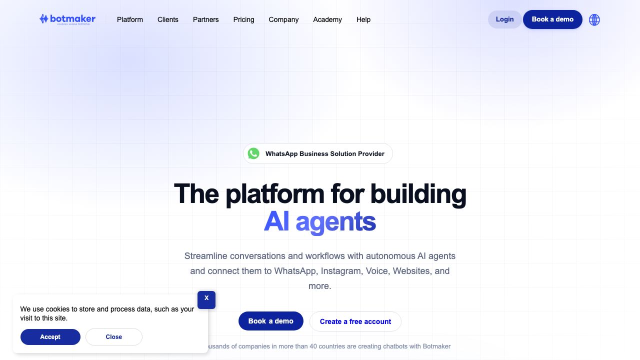 Botmaker website screenshot