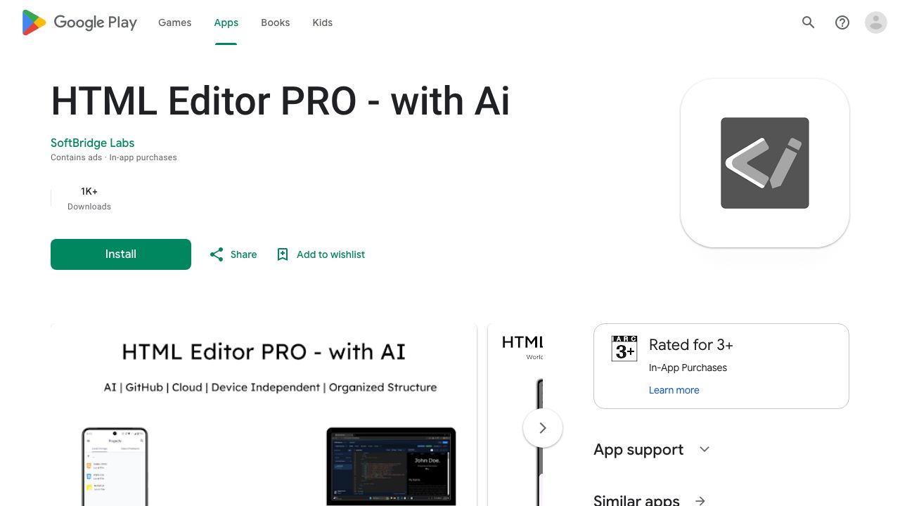 HTML Editor PRO - with Ai 网站截图