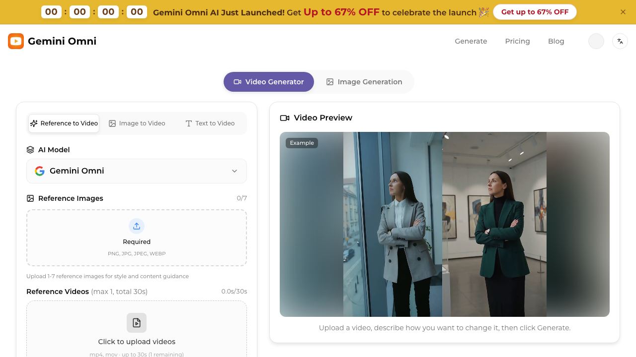 Gemini Omni Video Generator 网站截图