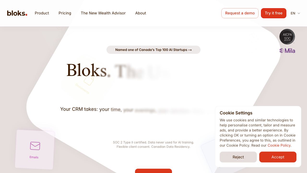 Bloks website screenshot