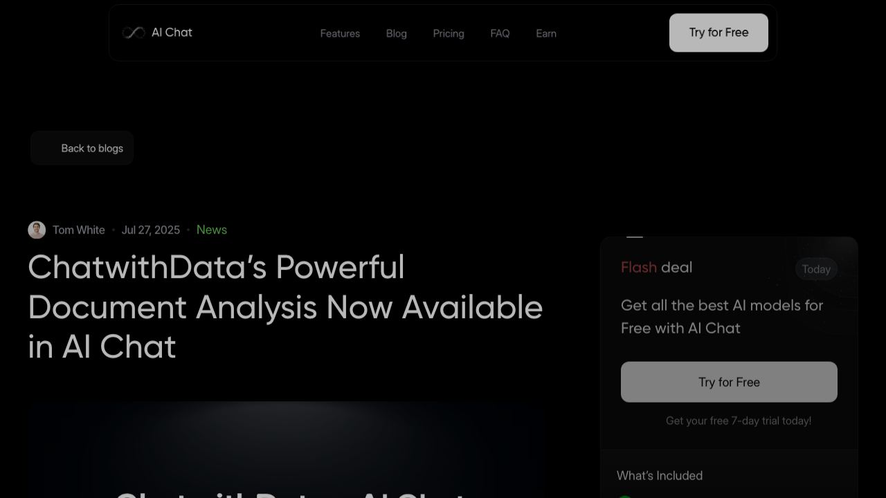 Chat With Data website screenshot