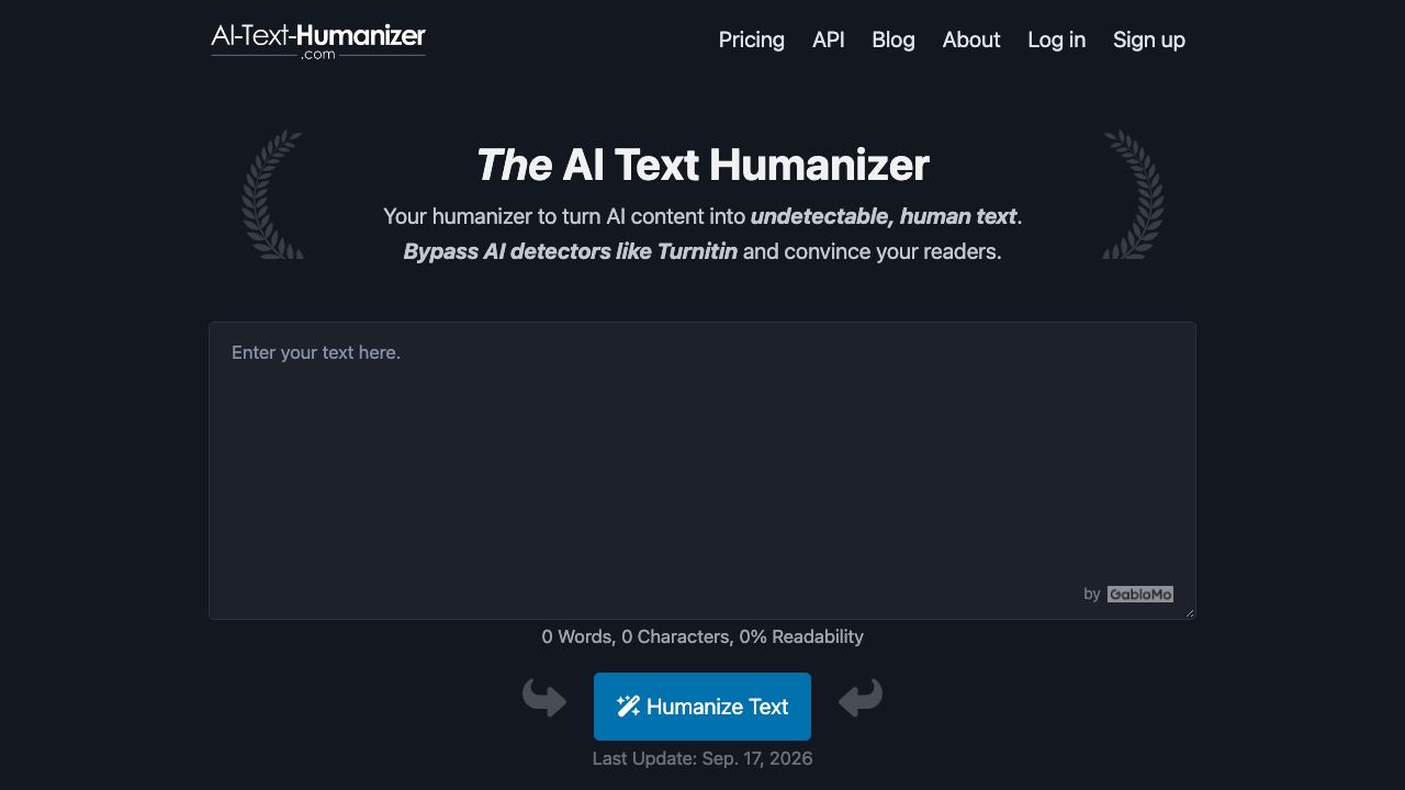 AI Text Humanizer 网站截图