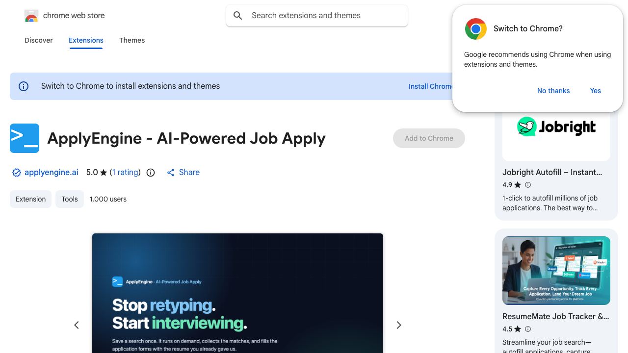 ApplyEngine: AI-automated autofill, resume and cover letter 网站截图