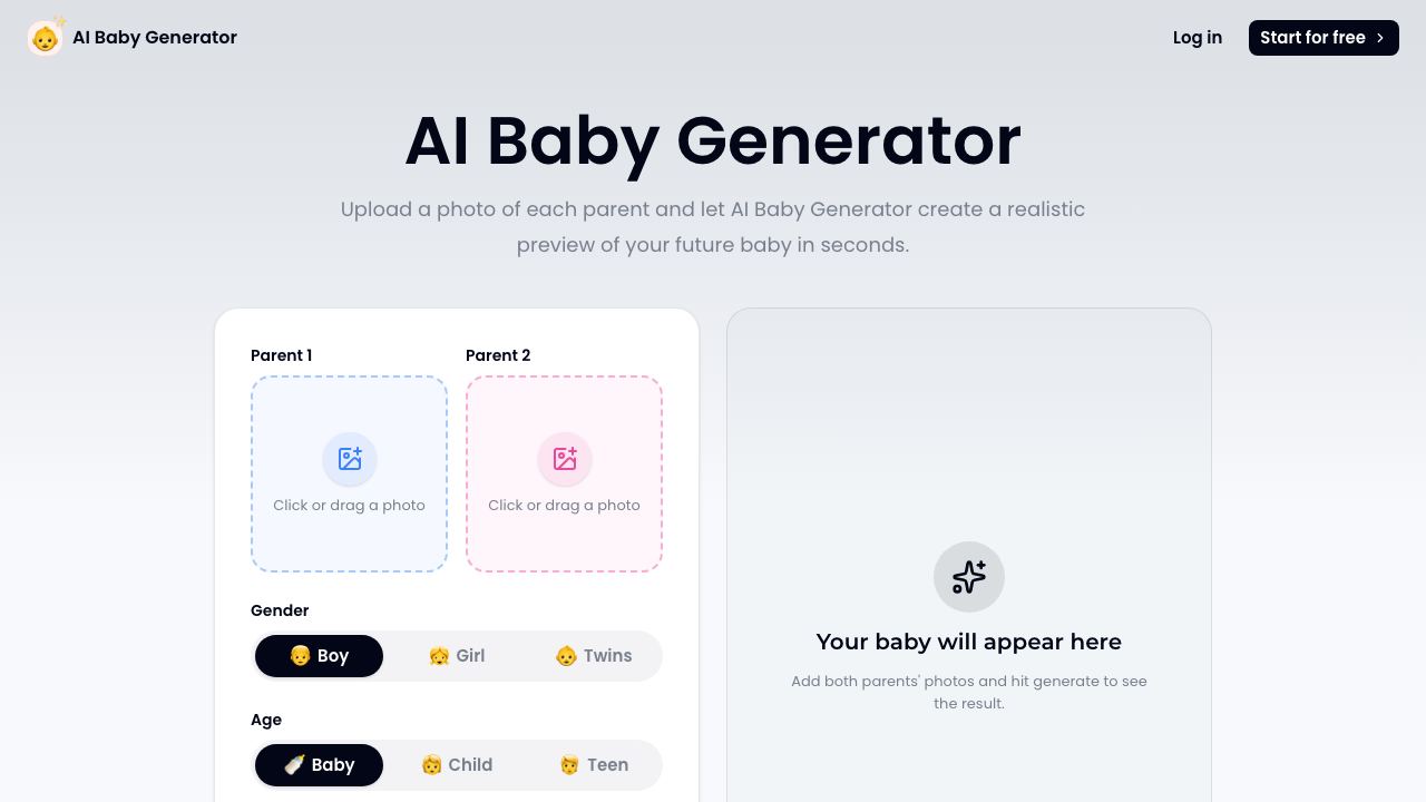 BabyGenerator 网站截图