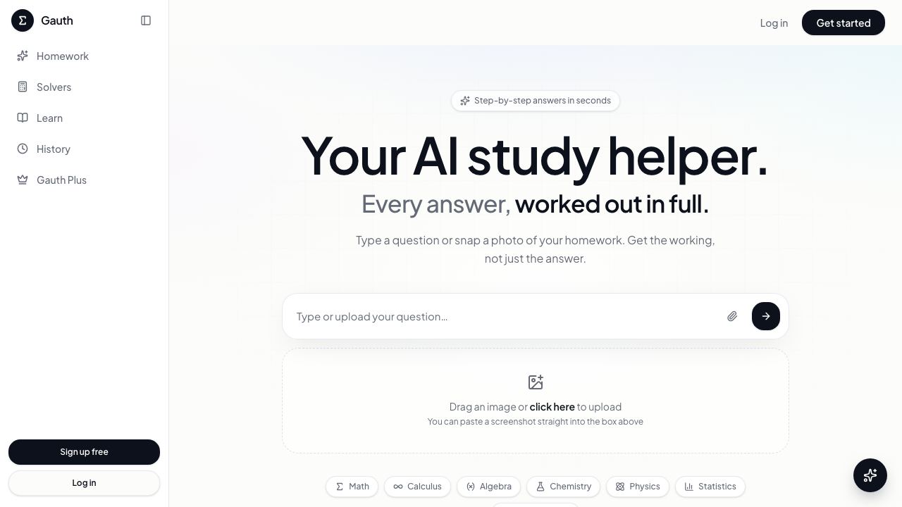 Gauth AI 网站截图