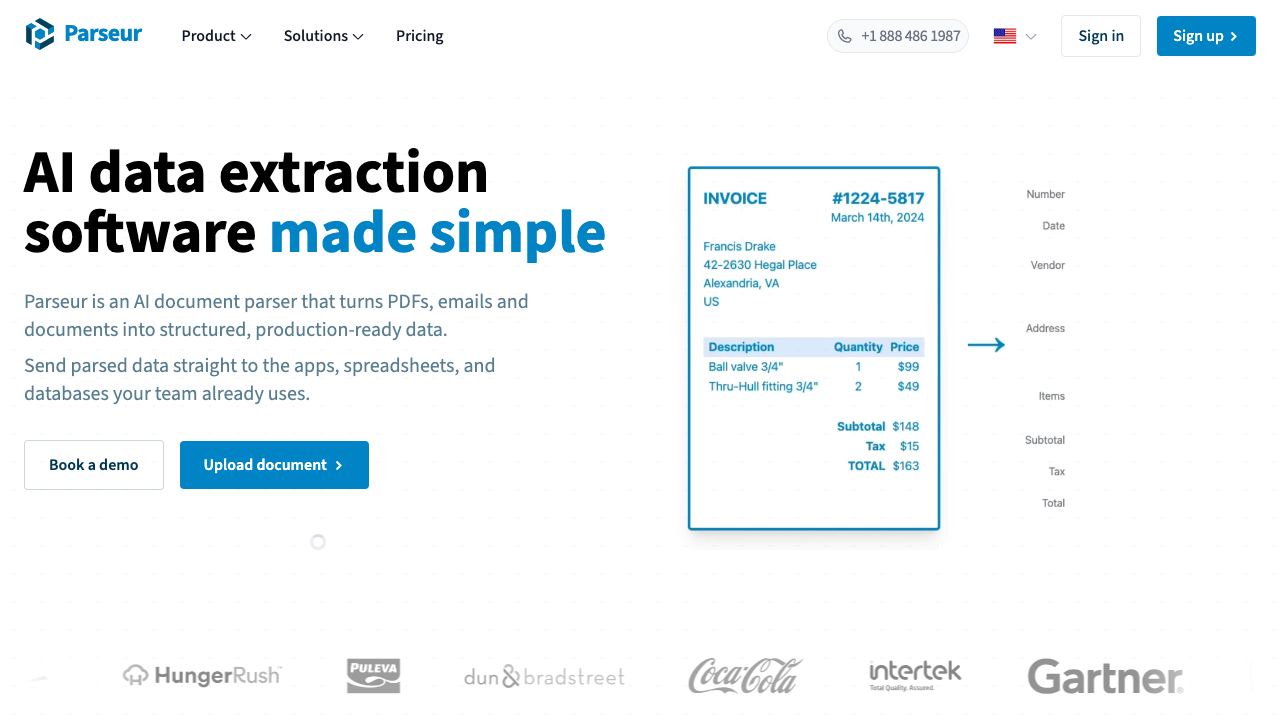 Parseur website screenshot