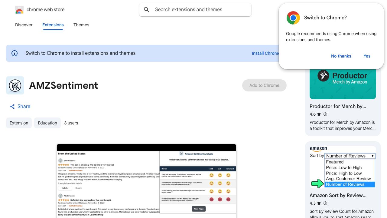 AMZSentiment 网站截图