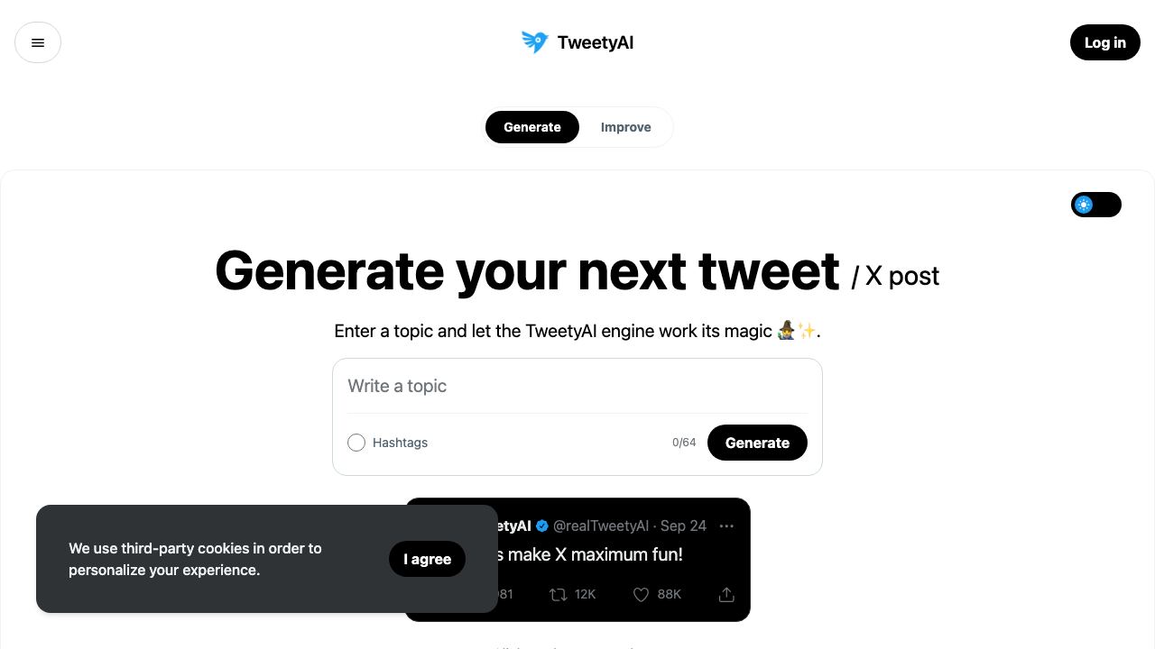 TweetyAI v2.0 网站截图