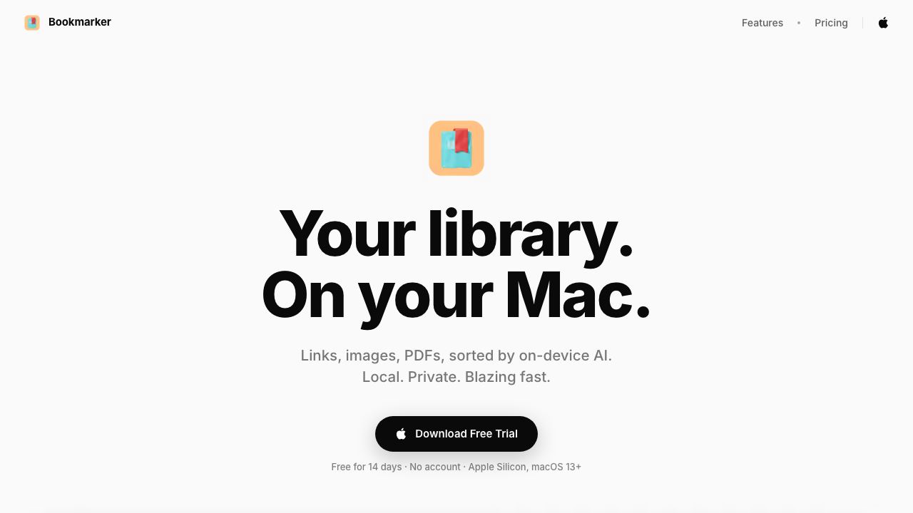 Bookmarker website screenshot