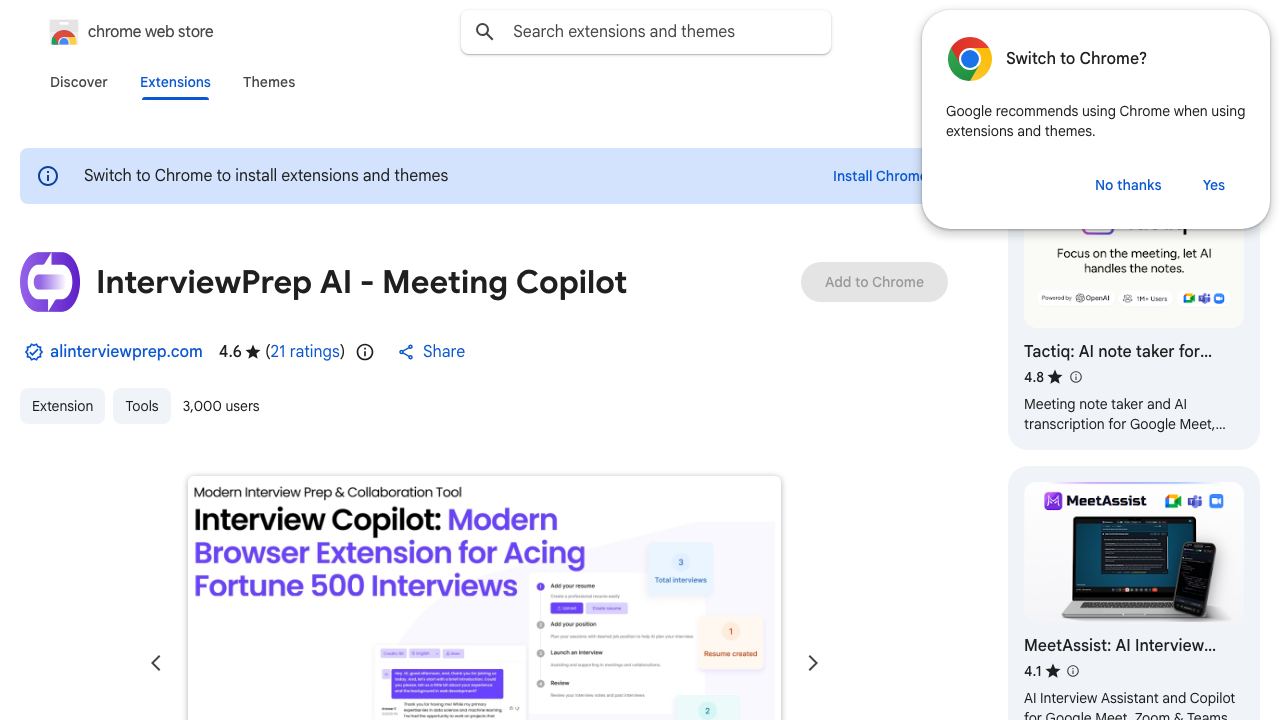 InterviewPrep AI website screenshot