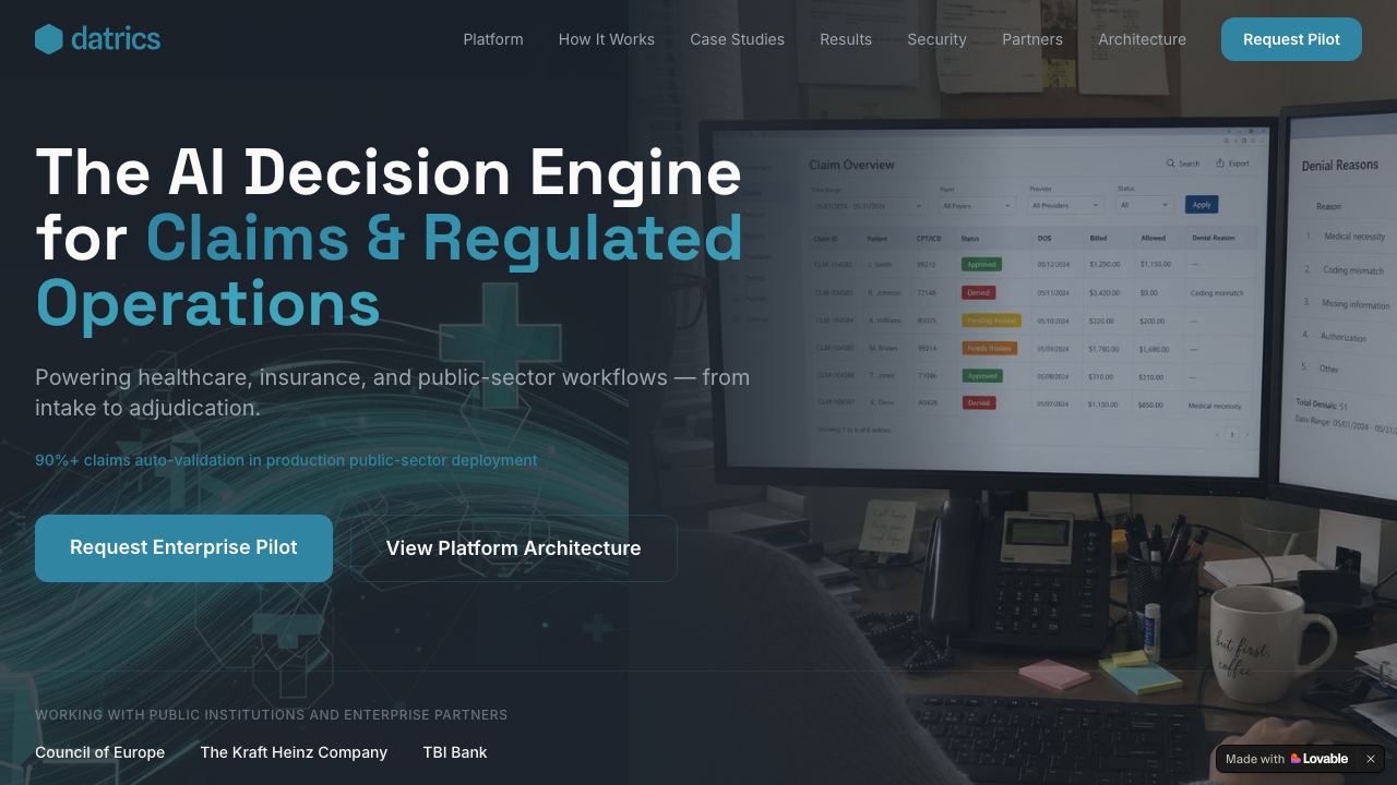 Datrics AI Analyst Builder 网站截图