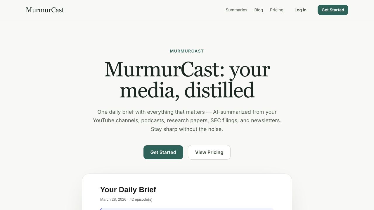MurmurCast 网站截图