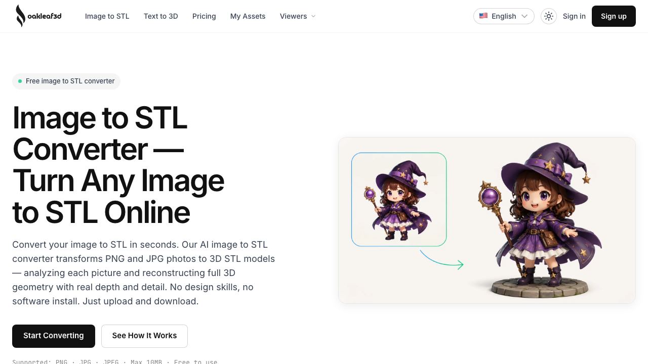 Oakleaf 3D website screenshot