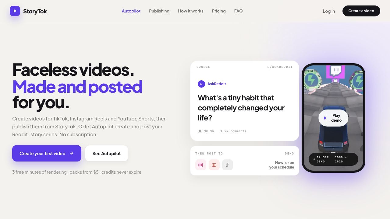 StoryTok 网站截图