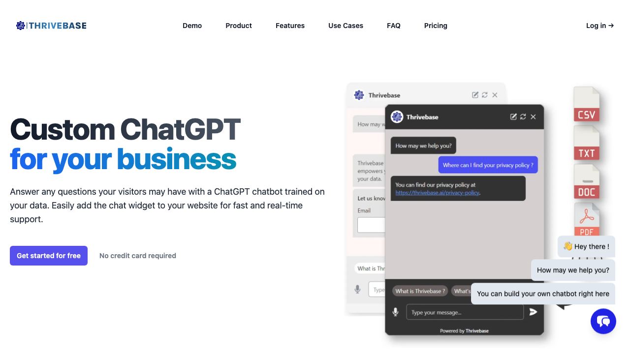 Thrivebase 网站截图