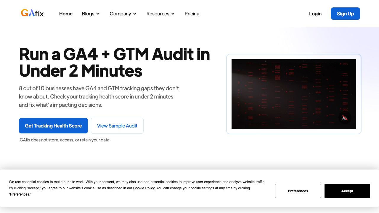 GAfix.ai 网站截图