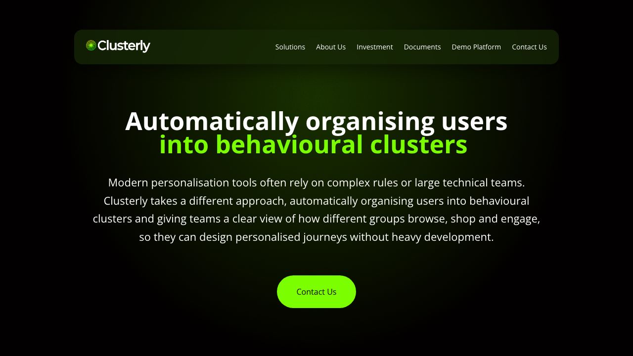 Clusterly.ai 网站截图