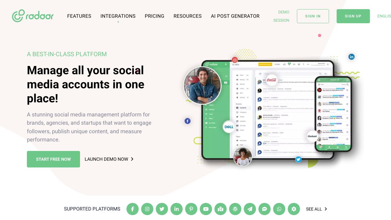RADAAR website screenshot