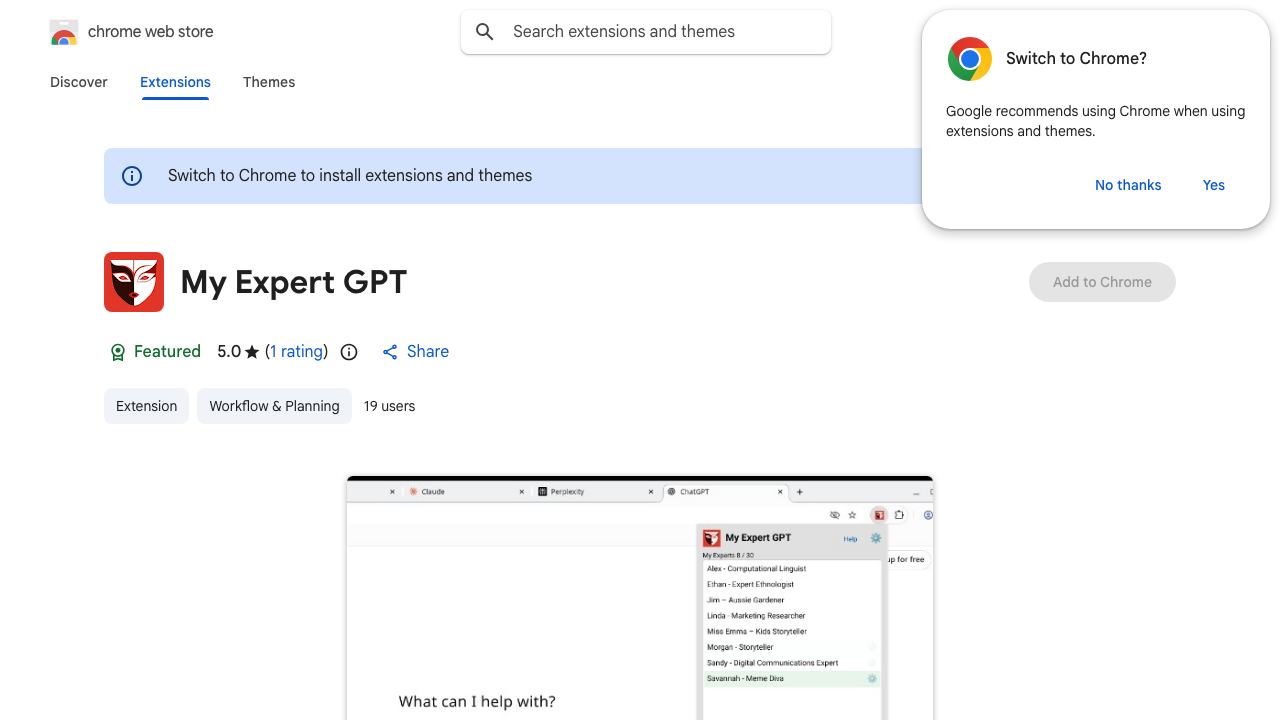 My Expert GPT website screenshot