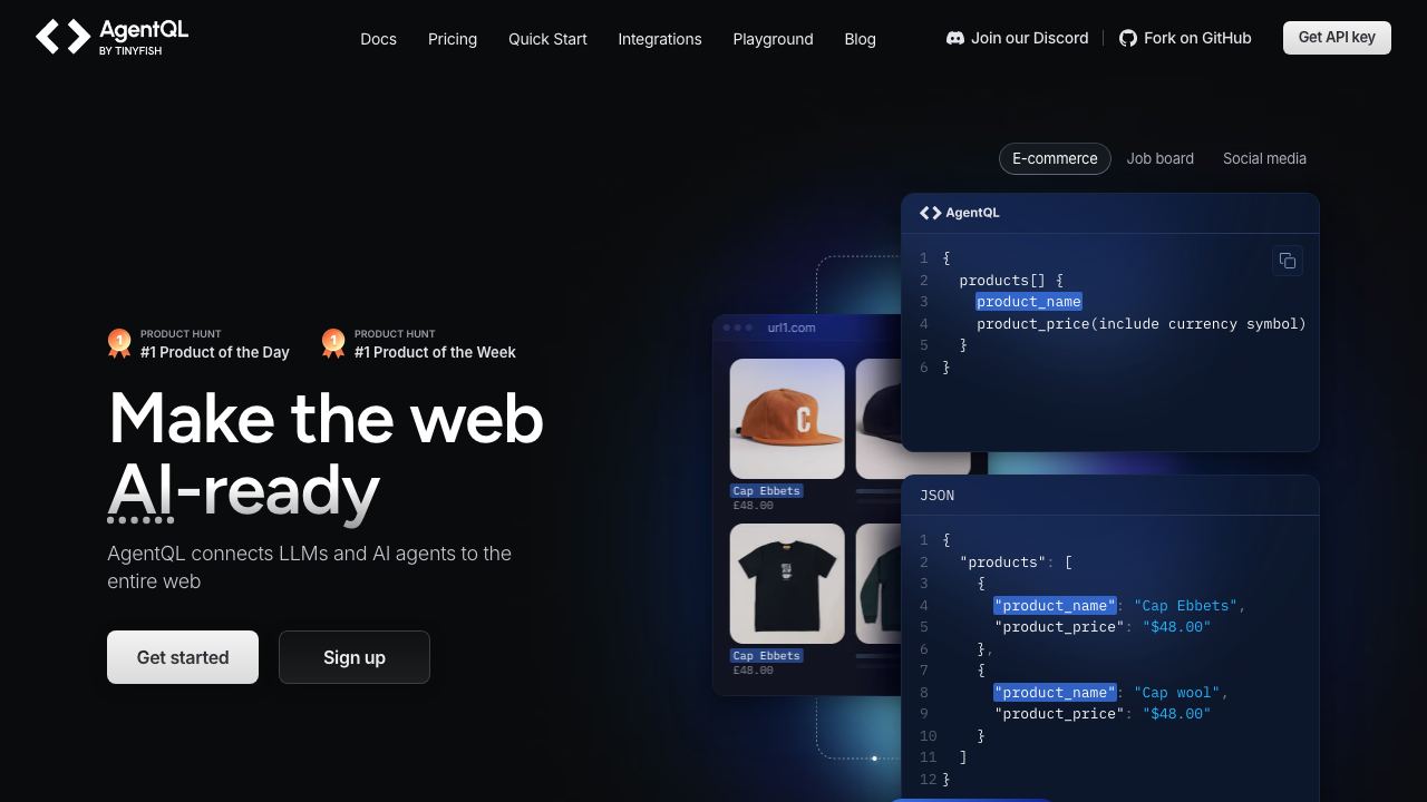 AgentQL website screenshot