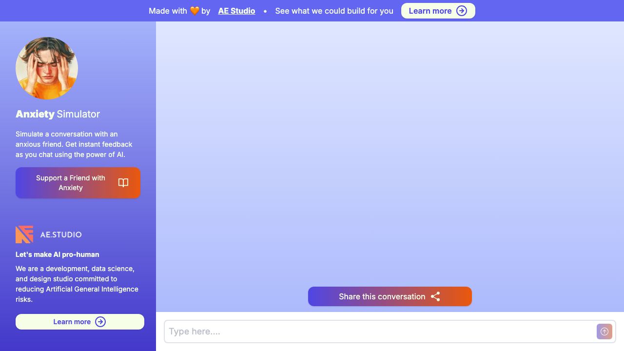 Anxiety Simulator website screenshot