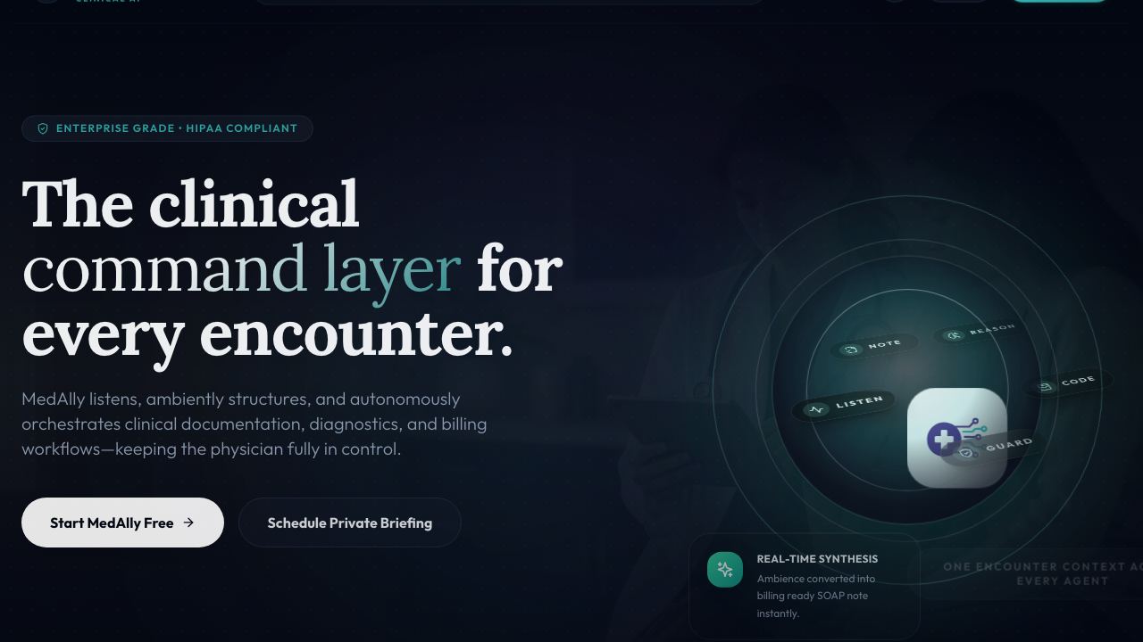 MedAlly website screenshot