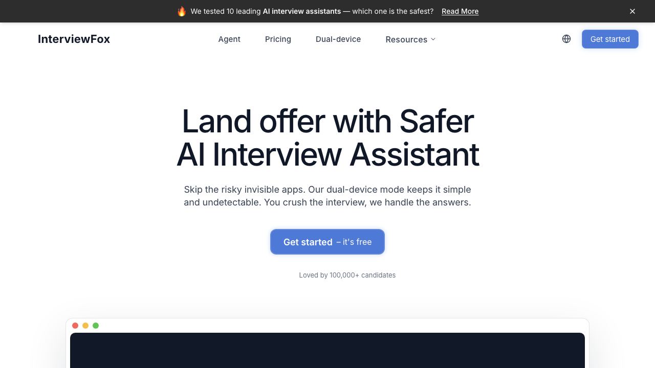InterviewFox AI website screenshot
