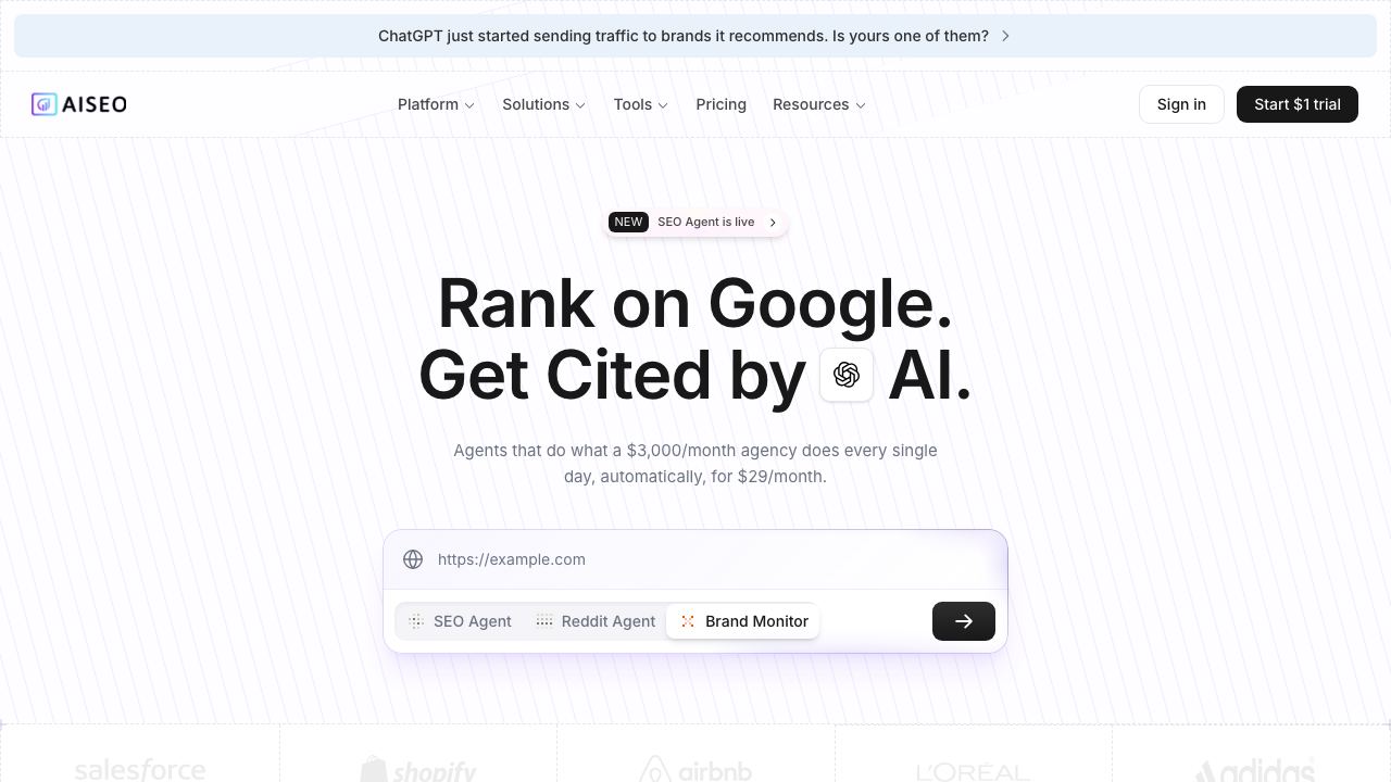 AISEO website screenshot