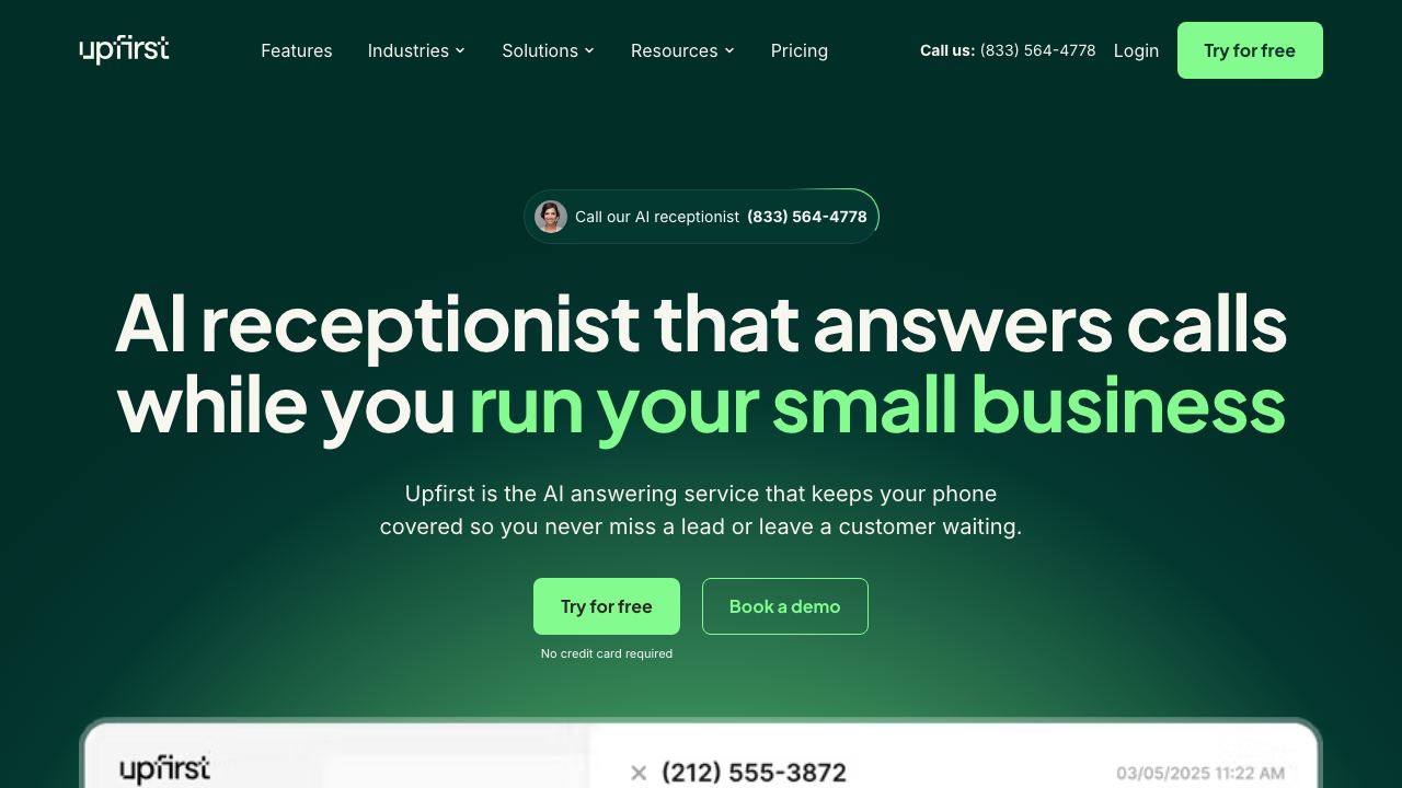 Upfirst website screenshot